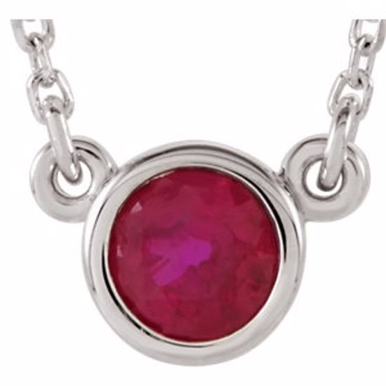 2930:60020:P Sterling Silver Ruby 18" Necklace