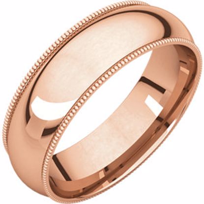 MGR9.5:631:P 10kt Rose 6mm Milgrain Comfort Fit Band