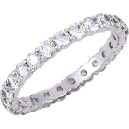 121938:189:P 14kt White 1 1/4 CTW Diamond Eternity Band Size 7.5