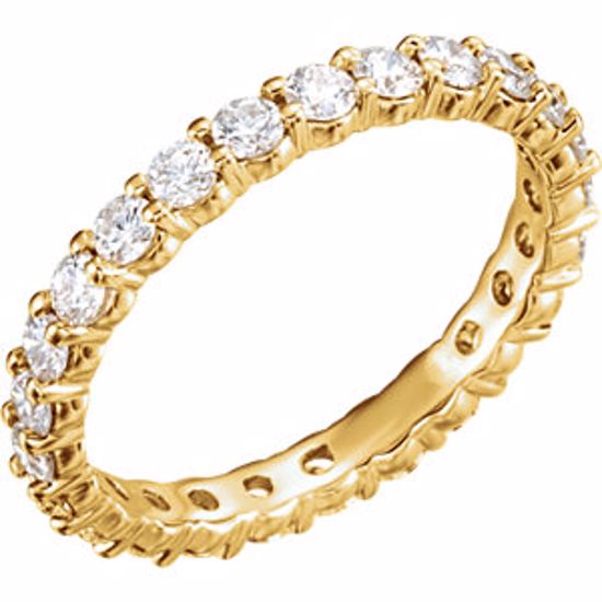 121938:190:P 14kt Yellow 1 1/4 CTW Diamond Eternity Band Size 7