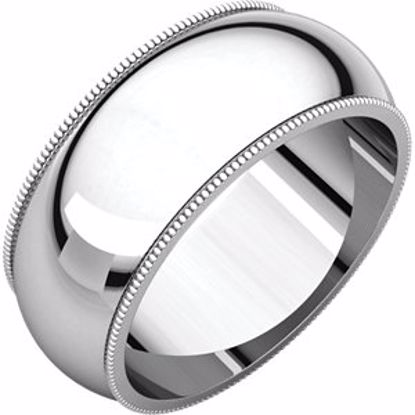 MG7:905:P Sterling Silver 8mm Milgrain Band