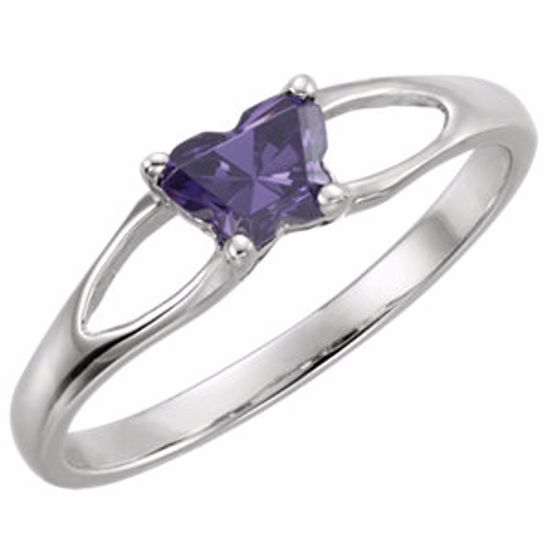 19395:1730:P Sterling Silver Bfly® February CZ Birthstone Ring