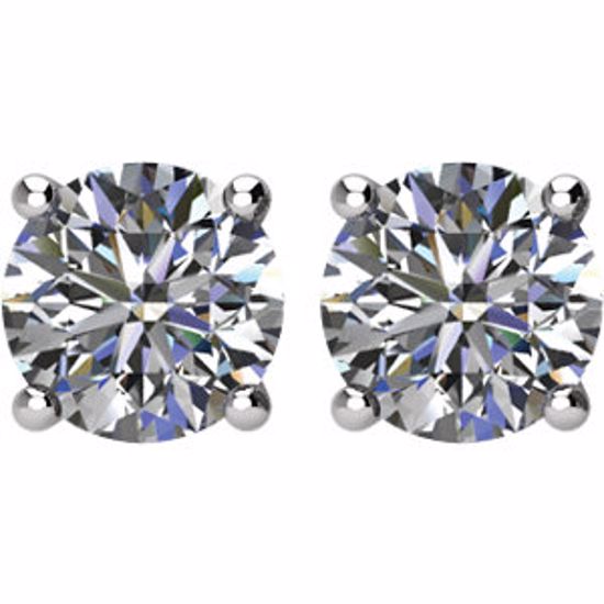 1874:60011:P 14kt White 1 CTW Diamond Earrings