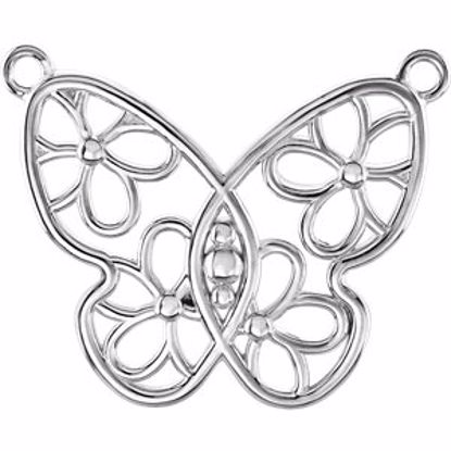 85364:1001:P Butterfly & Floral Necklace or Center