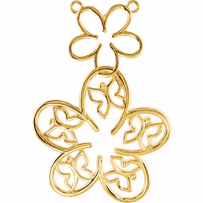 85363:1002:P 14kt Yellow Floral & Butterfly Necklace Center