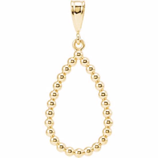 85413:101:P Beaded Teardrop Silhouette Pendant