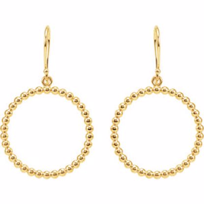 85420:101:P 14kt Yellow Circle Shaped Beaded Design Earrings