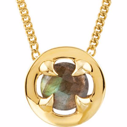 69698:1010:P 18kt Vermeil Labradorite 16-18" Necklace with Box