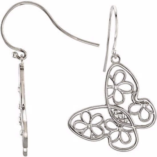 85360:1008:P Sterling Silver Floral Design Earrings