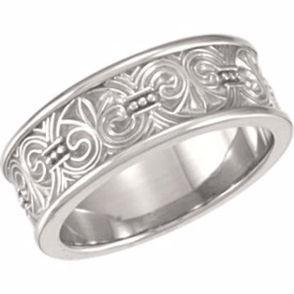 50735:100024:P Sterling Silver 7.5mm Design Band Size 5