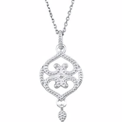 85345:108:P Sterling Silver Granulated Design 18" Necklace