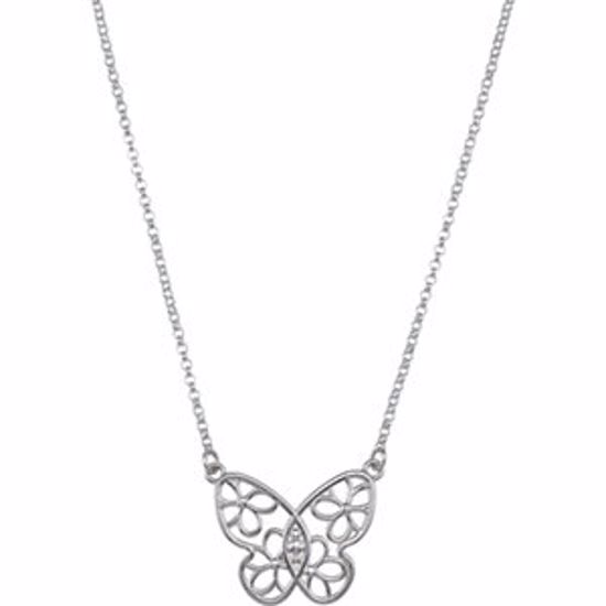 85364:1010:P Butterfly & Floral Necklace or Center