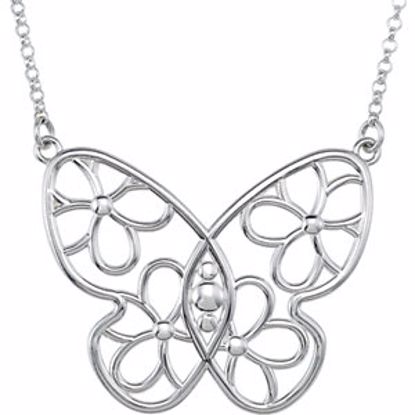 85364:1011:P Butterfly & Floral Necklace or Center