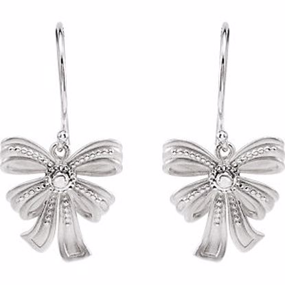 85369:104:P Sterling Silver Vintage-Inspired Bow Design Earrings