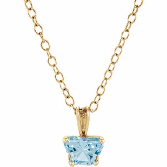 190041:11400:P 14kt Yellow March Birthstone 14" Necklace