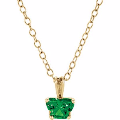 190041:11600:P 14kt Yellow May Birthstone 14" Necklace