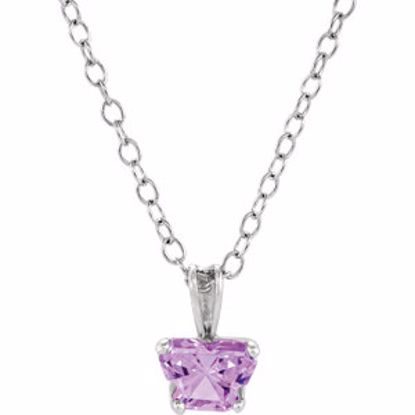 190041:13700:P 14kt White February Birthstone 14" Necklace