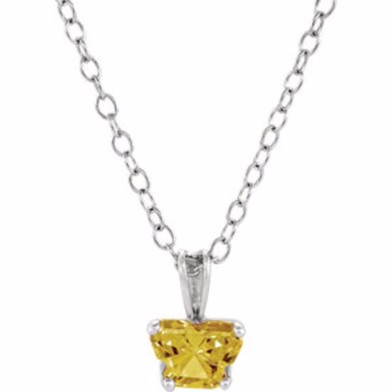 190041:14600:P 14kt White November Birthstone 14" Necklace