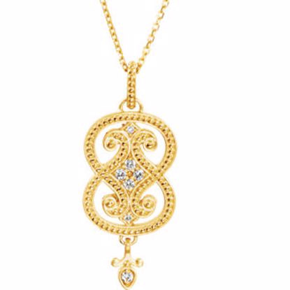 85355:60000:P Granulated Design .08 CTW Diamond 18" Necklace