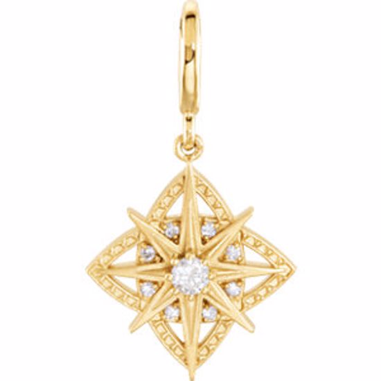 85378:60000:P 14kt Yellow 1/6 CTW Diamond Vintage-Inspired Dangle Charm 