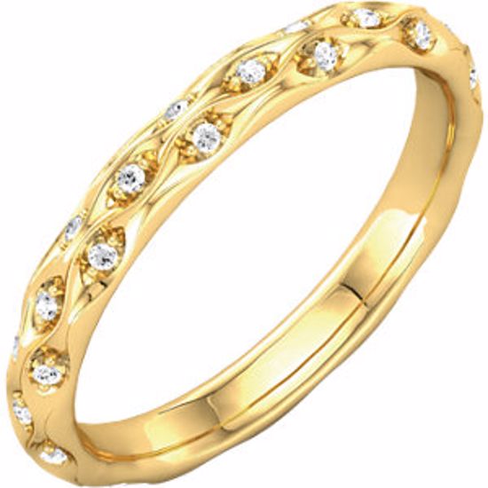 121962:111:P 18kt Yellow 1/5 CTW Diamond Sculptural Eternity Band Size 7