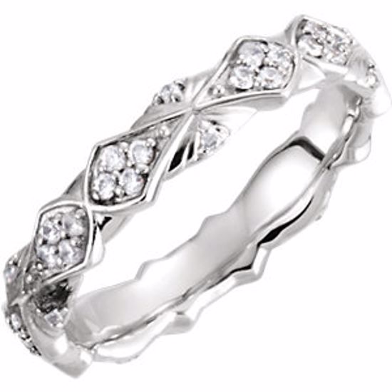 121965:201:P 14kt White 1/3 CTW Diamond Sculptural-Inspired Eternity Band Size 7