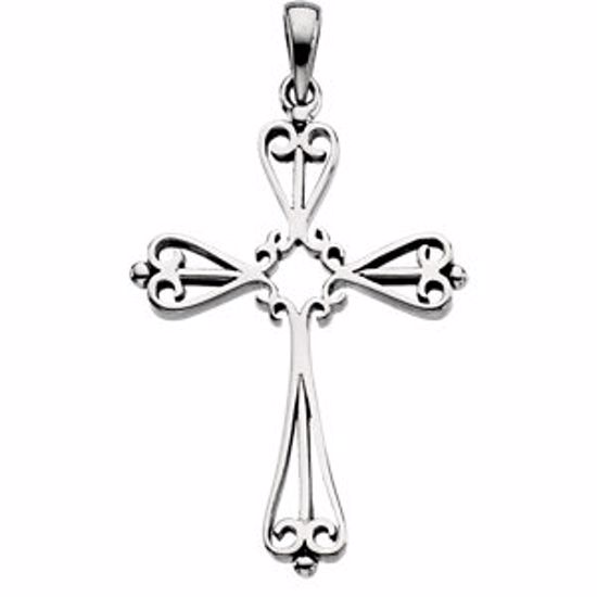 R80070:76048:P Sterling Silver 33x25mm Cross Pendant Mounting