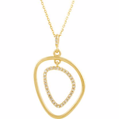 85432:60000:P 14kt Yellow 1/6 CTW Diamond Open Silhouette Necklace 18"