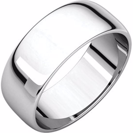 HRL8:610:P Sterling Silver 7mm Light Half Round Band