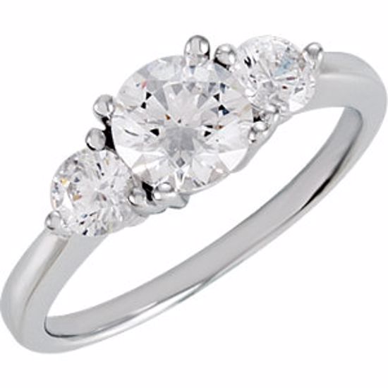 69842:101:P Sterling Silver Cubic Zirconia 3-Stone Ring Size 6