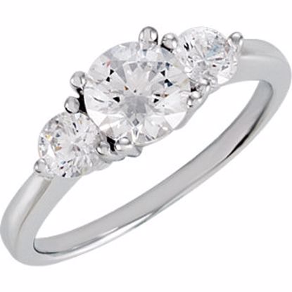 69842:102:P Sterling Silver Cubic Zirconia 3-Stone Ring Size 7