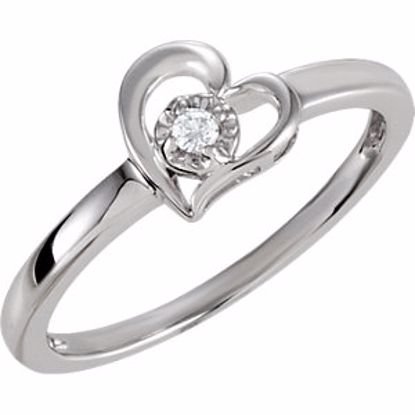 69863:106:P Sterling Silver Cubic Zirconia Heart Ring Size 6