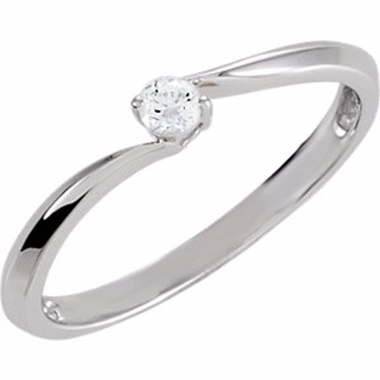 69873:105:P Sterling Silver Cubic Zirconia Bypass Ring Size 5