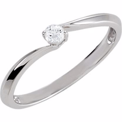 69873:107:P Sterling Silver Cubic Zirconia Bypass Ring Size 7