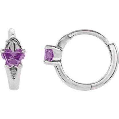 192014:1970:P Bfly® CZ Birthstone Hinged Earrings