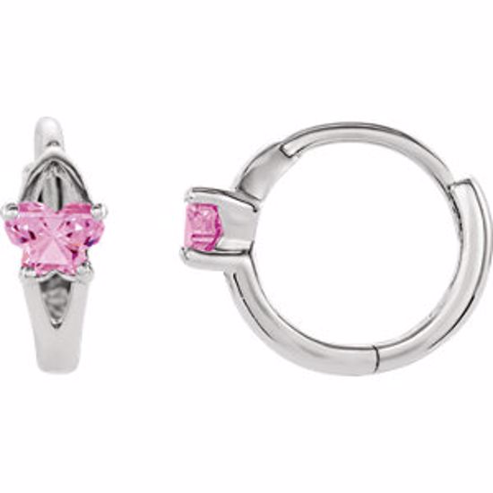 192014:2050:P Bfly® CZ Birthstone Hinged Earrings