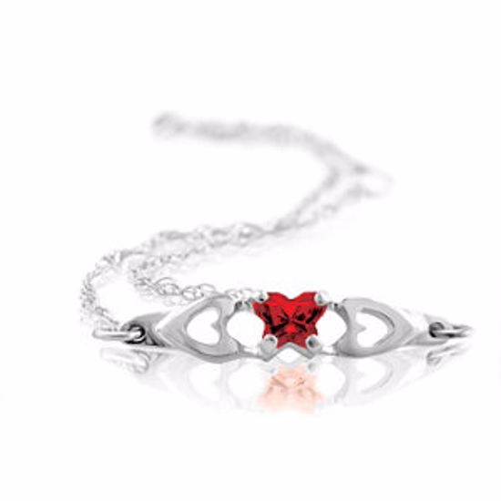 19800:1480:P Sterling Silver January Birthstone Bracelet