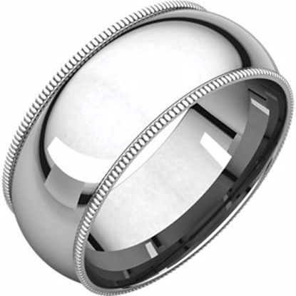 MGR7.5:625:P Sterling Silver 8mm Milgrain Comfort Fit Band