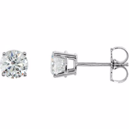 1874:60037:P Sterling Silver 5mm Round Cubic Zirconia Earrings