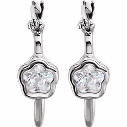 192018:1010:P Sterling Silver BFlower™ CZ Dangle Earrings