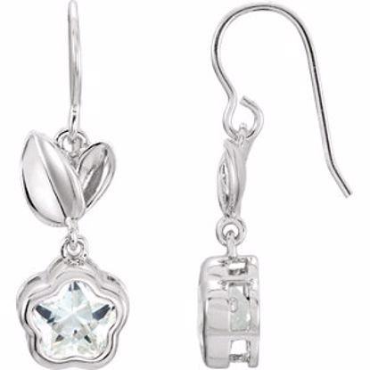 192019:1020:P Sterling Silver WHITE Cubic Zirconia BFlower&trade; Earrings with Box