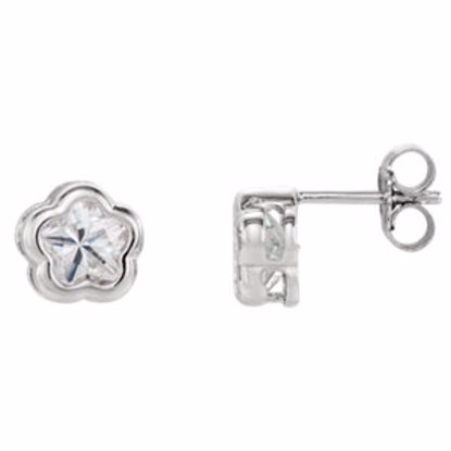 192020:1010:P Sterling Silver CZ Stud Earrings