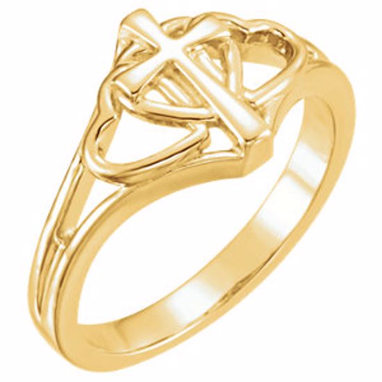 R43009:100110:P 10kt Yellow Covenant Hearts&trade; Ring Size 5