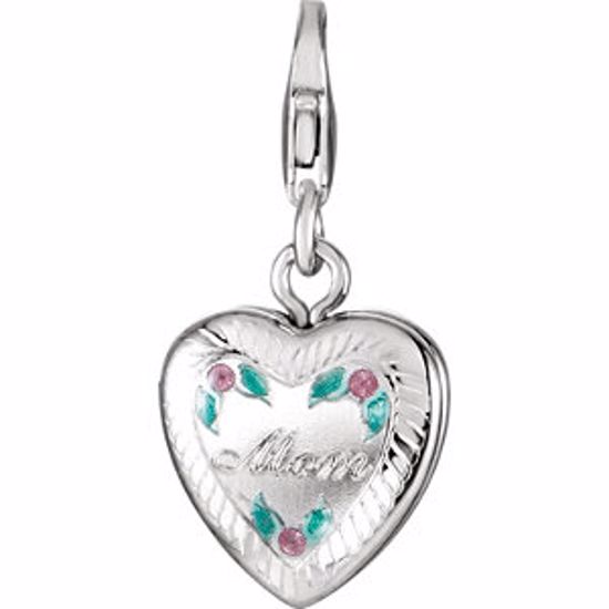 85471:201:P Sterling Silver Mom Locket Charm