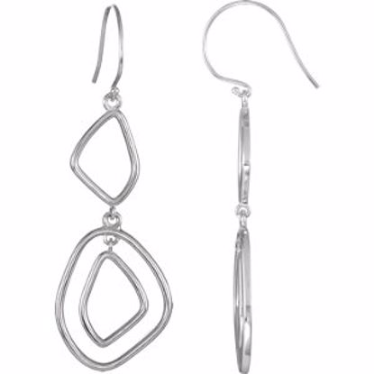 85441:111:P 14kt White Open Silhouette Dangle Earrings