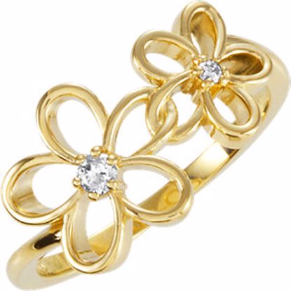 122008:60000:P 14kt Yellow .07 CTW Diamond Floral Design Ring 