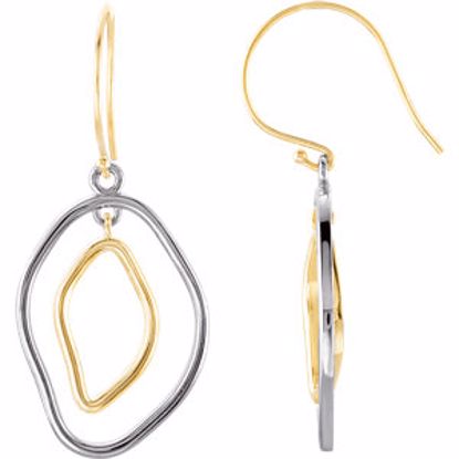 85312:208:P Sterling Silver & 14kt Yellow Open Silhouette Earrings