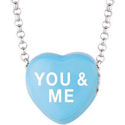 85503:103:P Sweethearts® Blue Enamel "You & Me" Heart on 16" Necklace with Gift Box