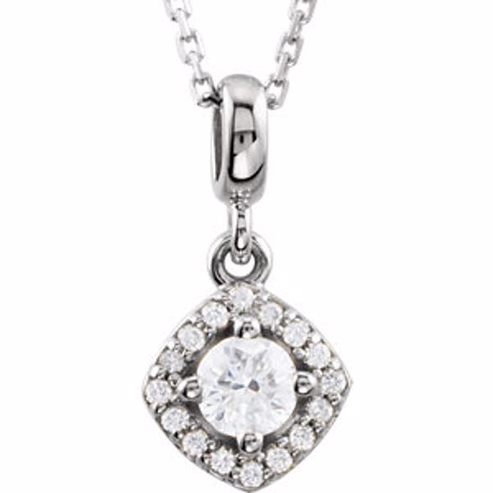 85305:60000:P 14kt White 1/5 CTW Diamond Halo-Style 18" Necklace