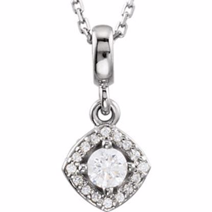 85305:60001:P 14kt White 1/3 CTW Diamond Halo-Style 18" Necklace